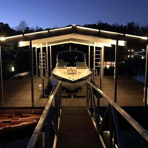 Outdoor Waterproof LED Strip Lights, IP68 12v Boat Underwater Lights, 16.4ft 5050 White Rope Light