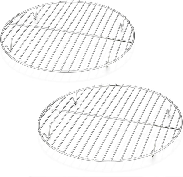 E-far 10½ Inch Round Cooling Racks - Stainless Steel Baking Rack Set of 2, Multi-Purpose for Air Fryer, Dishwasher