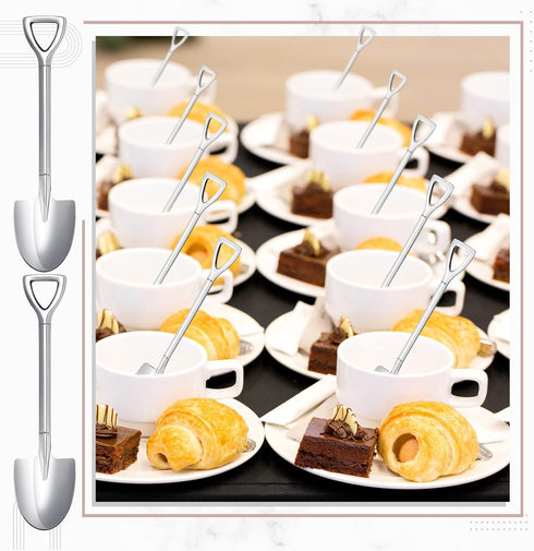 Zhehao 50 Pcs 6.1 Inch Stainless Steel Shovel Spoons, Reusable Dessert Spoon for Ice Cream, Fruit, Coffee, Kitchen