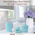 ONTUBE Ceramic Sugar Bowl with Lid and Spoon, Porcelain Sugar Pot, 8oz (Turquoise)