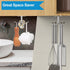 2pcs Under Cabinet Hooks - Rotating Kitchen Utensil Holder, 304 Stainless Steel Adhesive Hanging Rack for Utensils