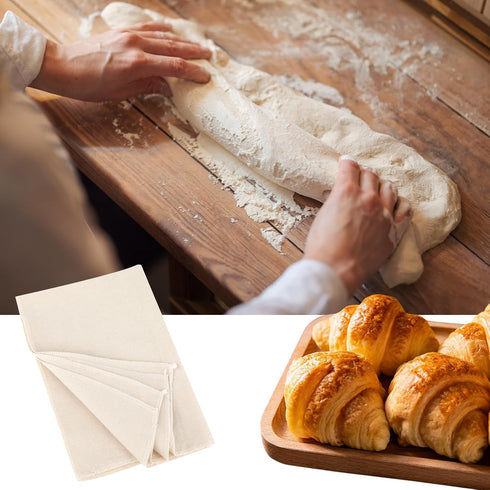 2PCS Proofing Cloth for Bread Baking, 14x18 Inches Reusable Linen Cloth for Dough, Baguettes, Loaves
