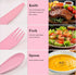 1 PCS Reusable Utensils Set with Case, Camping Plastic Spoons and Forks for Lunch Box, Portable Cutlery Set