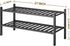 Shoe Rack, 2-Tier Bamboo Stackable Shoe Shelf Storage Organizer for Closet, Entryway and Hallway
