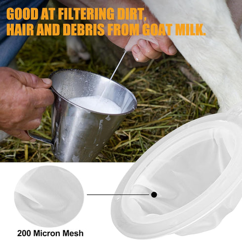 200 Mesh Filter, 75 Micron Strainer for Cooking Oil, Milk, Juice, Wine, Cheese, and Grease