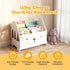 Jomzuci 4 Wooden Kids Bookshelf Bookcase, Toddler Montessori Bookshelf, Nursery Book Shelves with Adjustable Dividers