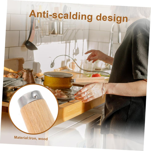 Uonlytech Stockpot Handle, Wooden Wok Handle Replacement for Frying Pan and Cookware