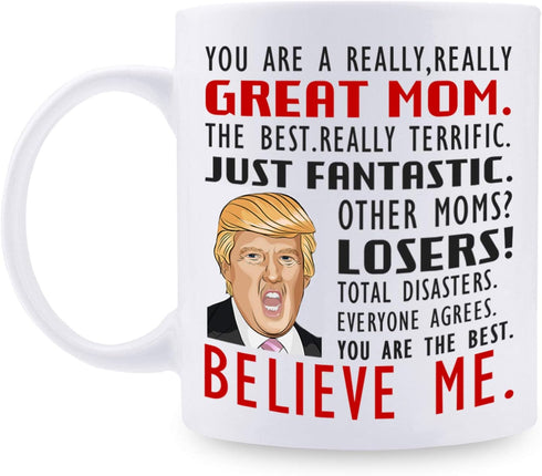 Smartyou Great Mom Mug - Gifts for Mother from Daughter/Son/Husband, Coffee Novelty Prank Gift, 11 Oz