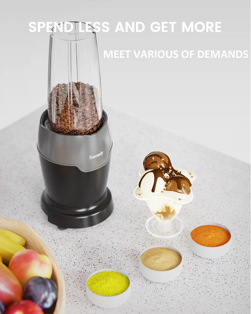 Real 900 Watts Smoothie Blender for Shakes and Smoothies, 7 in 1 Set with 2 Pieces 24 OZ Tritan Sport Cups