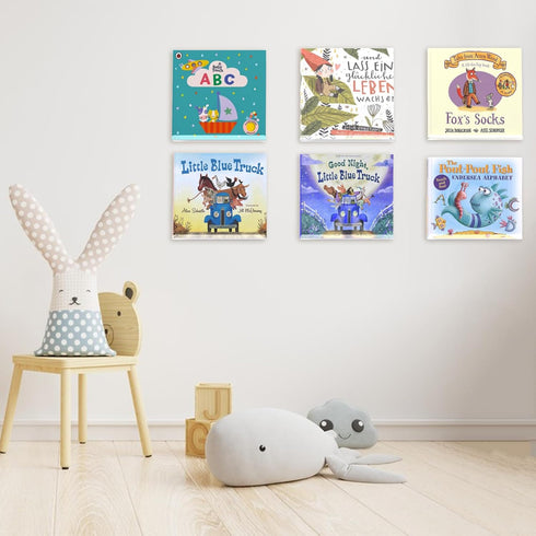 Hulaed 6 Pack 12 inch Vinyl Record Shelf Wall Mount, Record Holder for Storage & Display, Clear Floating Shelf for Kids