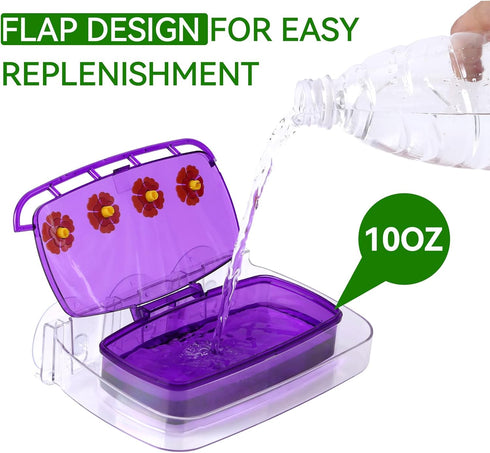 Window Hummingbird Feeder with Strong Suction Cup, Plastic Feeders for Outdoors, Easy to Clean and Refill