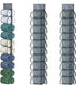 2-Pack Hanging Legging Organizer - Closet Storage Organizer with 20 Pockets, Install Behind The Door (Grey)