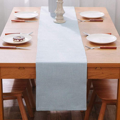 NATUS WEAVER Soft Caddice Faux Linen 2 Side Table Runner, eco-Friendly Fabric Handcrafted Runner,
