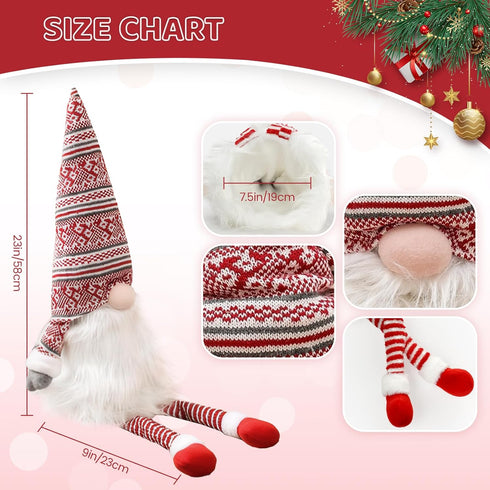 Gnome Christmas Tree Topper, Plush Santa Gnomes Christmas Ornaments Decoration