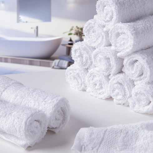 48 Pack 12 12 100% Bulk Spa White Washcloths Size x Thick Loop Pile Washcloth Absorbent and Soft Ring-Spun Cotton Wash