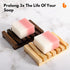 Urbanstrive Natural Wooden Soap Dish Soap Saver Holder Soap Tray for Bathroom, Biodegradable, Zero Waste, Plastic Free