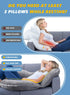 45in) INSEN Reading Pillow, Back Pillow for Sitting in Bed for Reading, Nurse & Relax, Reading Pillow for Adults, Moms