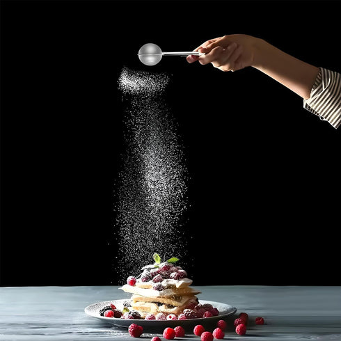 uadbau Powdered Sugar Shaker Duster Flour Sifter, Stainless Steel Fine Mesh Sifter and Operated Handle Flour Duster