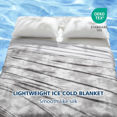 EMME (60"x80"), 0.5 Summer Cooling Blanket Twin Size Q-Max Cooling Blankets for Hot Sleepers, Ice Blanket for Nights