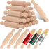 FFNIU 20PCS Mini Rolling Pins for Crafts, Small Wooden Dough Roller for Children