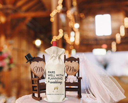 Wine Bag Wedding Gift for Mr and Mrs - Engagement Gift J14