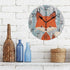 senya Wall Clock Brown Fox, Silent Non Ticking Operated Round Easy to Read Home Office Clock