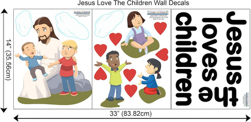 Kids Wall Decals for Church Classroom Decoration - Christian Bible Verse Nursery Wall Art Stickers