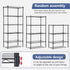 FDW 5 Tier Pantry Shelves, Adjustable Storage Rack Metal Shelf NSF Units for Kitchen, Garage, Small Places, Black
