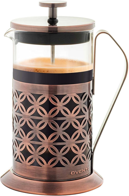 OVENTE French Press Coffee Maker, 34 Ounce, Durable Borosilicate Glass with Stainless Steel Filter Plunger System
