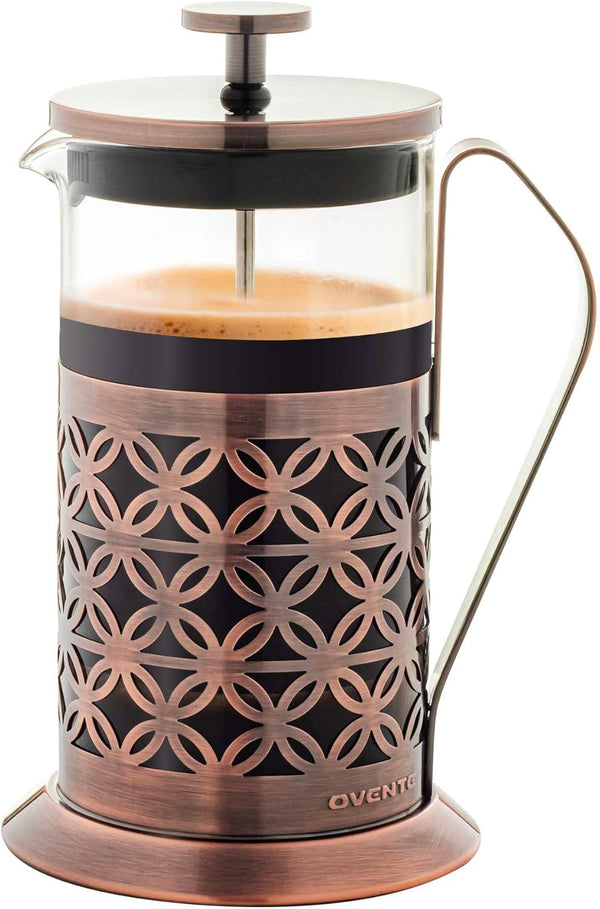 OVENTE French Press Coffee Maker, 34 Ounce, Durable Borosilicate Glass with Stainless Steel Filter Plunger System