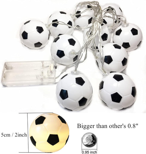 5ft 10 Codear Soccer Ball String Lights for Boys Girls Bedroom,Battery Operated LED Soccer Fairy Lights for Son