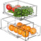 Stackable Fridge Organizer Bins - 2 Pack Refrigerator Drawers for Storage, Clear Fruit Containers for Fridge, Berry