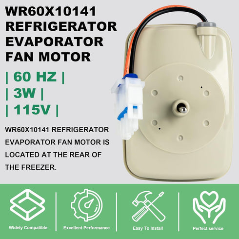 Romalon Upgraded WR60X10141 Refrigerator Evaporator Fan Motor, Compatible with GE & Hotpoint Refrigerators