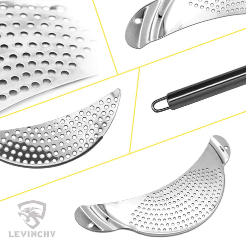 Pot Strainer Set, 2 Pieces Stainless Steel Strainers for Easy Draining, Dishwasher Safe for Cooking Kitchenware