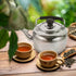 KALLORY 1pc Stainless Steel Teapot, Camping Water Kettle, Stainless Steel Tea Kettle for Stove Top