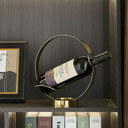 Countertop GeLive Gold Wine Bottle Holder Single Bottle Display Stand Freestanding Wine Rack Kitchen Table Decor Wine