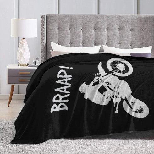 Dirt Bike - Motocross Fleece Blanket Throw - Super Soft Cozy Lightweight Blanket for Living Room/Bedroom