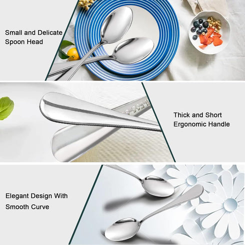 SONGZIMING Demitasse Espresso Spoons, Mini Coffee Spoon, 18/10 Stainless Steel Small Spoons for Dessert, Set of 8