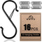 ADIIL 16 Pcs S Hooks with Safety Buckle, Heavy Duty Metal S Shaped Hooks for Hanging Plants, Kitchen Utensils