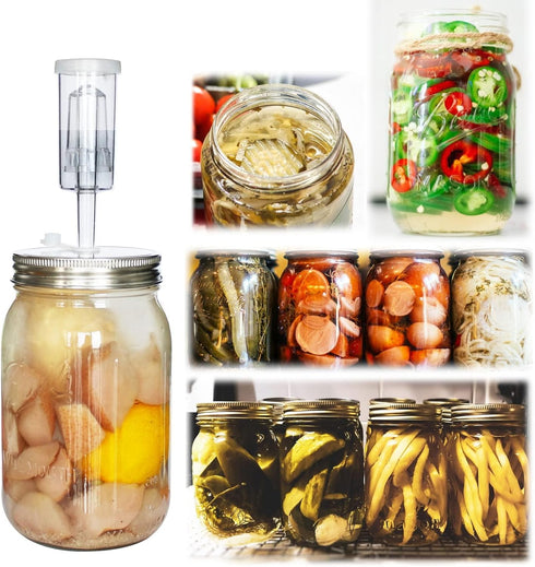 Fermentation Kit - 2 Mason Jars Fermenting Lids, 2 Airlocks, 4 Grommets for Making Hot Sauce Pickle Kombucha