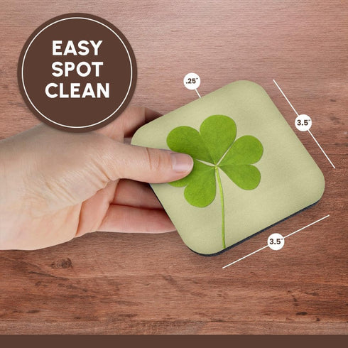 3dRose Green Clover Irish Art St. Patricks Day Soft Coasters, Set of 8