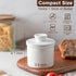 Butter Crock with Water Line - French Butter Dish with Lid, Ceramic Keeper for Fresh Spreadable Butter, White