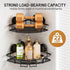 2 Pack LEVERLOC Strong Suction Cup Corner Shower Caddy, Large Capacity Removable Bathroom Organizer, Stainless Steel