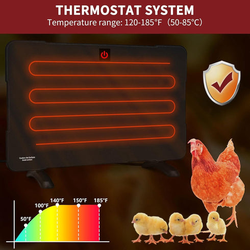100W/200W 2-Way (PH200) Chicken Coop Heater, High-Power Brooder Heater for Chicks, Mounting Chick Heating Plate