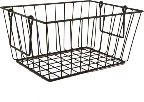 G.E.T. WB-315-MG Heavy Duty Iron Wire Utility Storage Basket/Bin with Handles, 11" x 8" x 8".