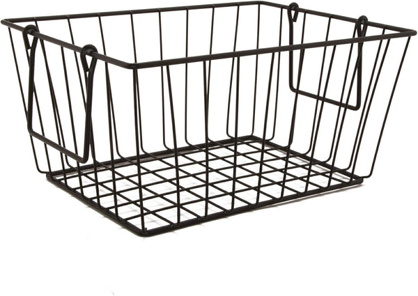 G.E.T. WB-315-MG Heavy Duty Iron Wire Utility Storage Basket/Bin with Handles, 11" x 8" x 8".