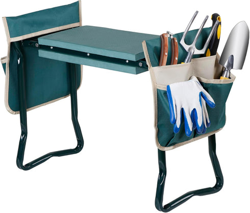 HomGarden Upgraded Folding Garden Kneeler Seat Bench Stool w/Thicken & Widen Soft