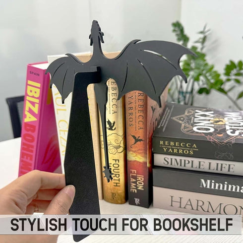 Tostmrks Handmade Dragon Bookshelf Decoration - Fantasy Dragon Books, Book Accessories for Book Lovers, Fourth Wing