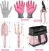WORKPRO 5PCS Garden Tool Set, Heavy Duty Aluminum Gardening Tools with Garden Tool Bag, Outdoor Hand Tools, Pink