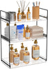 NPPLUS Bathroom Countertop Organizer, 3 Tier Metal Vanity Shelf, Matte Black Under Sink with Acrylic Tray for Makeup